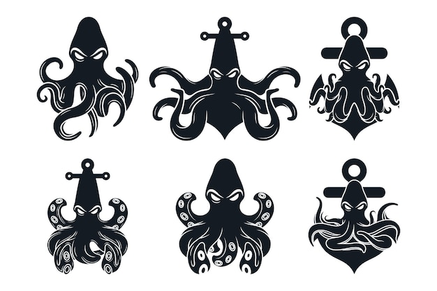 El diseño del logotipo del pulpo es un concepto único Premium Vector