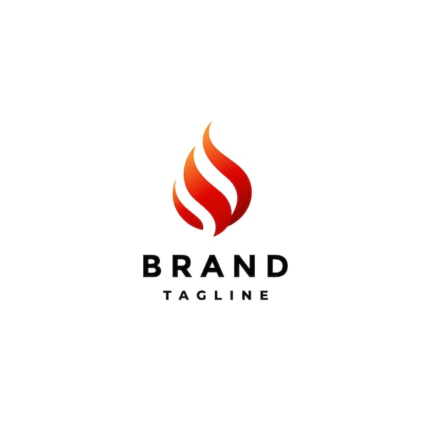 Diseño del logotipo del punto de fuego simple Diseño del icono de la línea de llamas rojas