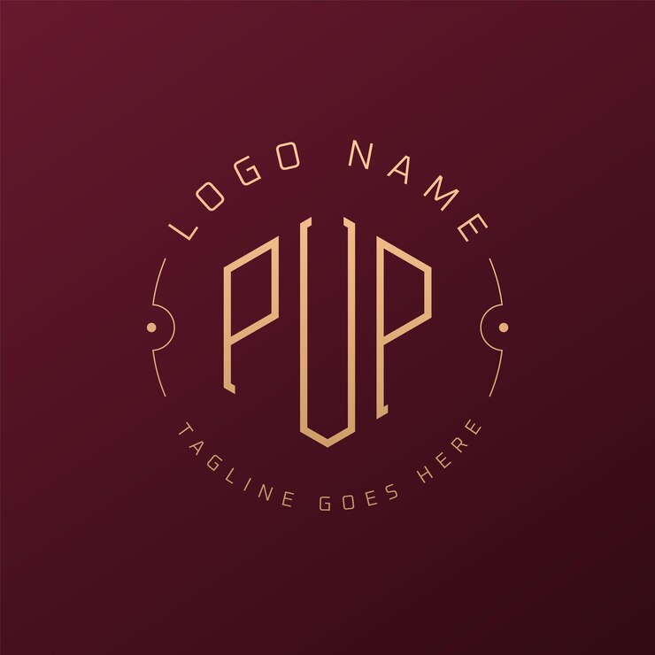 Vector diseño de logotipo pup de lujo letra elegante pup monograma logotipo minimalista poligono pup template de diseño de logotipo