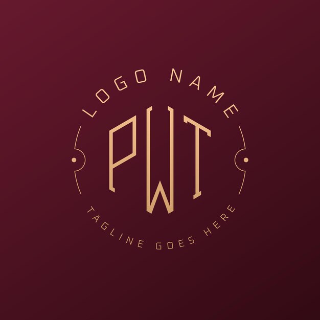 Diseño de logotipo de PWT de lujo Letra elegante PWT Monograma Logotipo minimalista Poligono plantilla de diseño de logotipo PWT