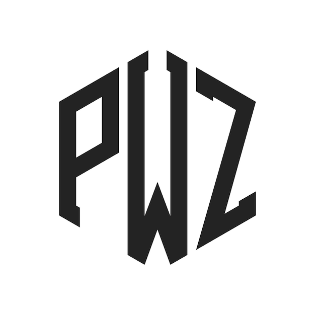 Diseño del logotipo de PWZ Letra inicial PWZ Monograma Logotipo con forma de hexágono