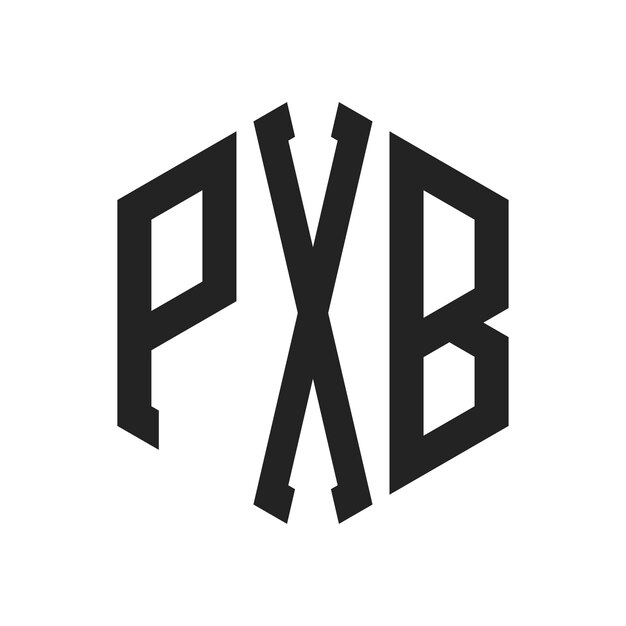 Diseño del logotipo de PXB Letra inicial PXB Monograma Logotipo con forma de hexágono
