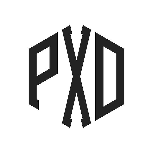 Diseño del logotipo PXD Letra inicial PXD Monograma Logotipo con forma de hexágono