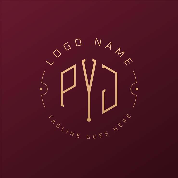 Vector diseño de logotipo de pyj de lujo letra elegante pyj monograma logotipo minimalista poligono plantilla de diseño de logotipo pyj