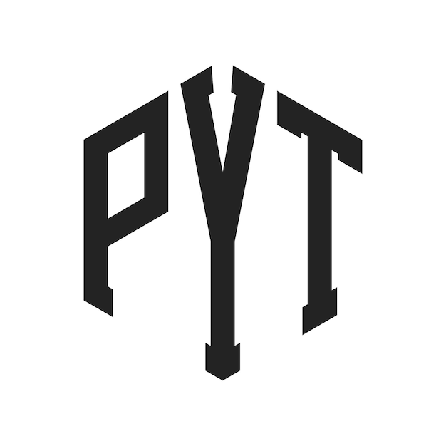 Diseño del logotipo PYT Letra inicial PYT Monograma Logotipo con forma de hexágono