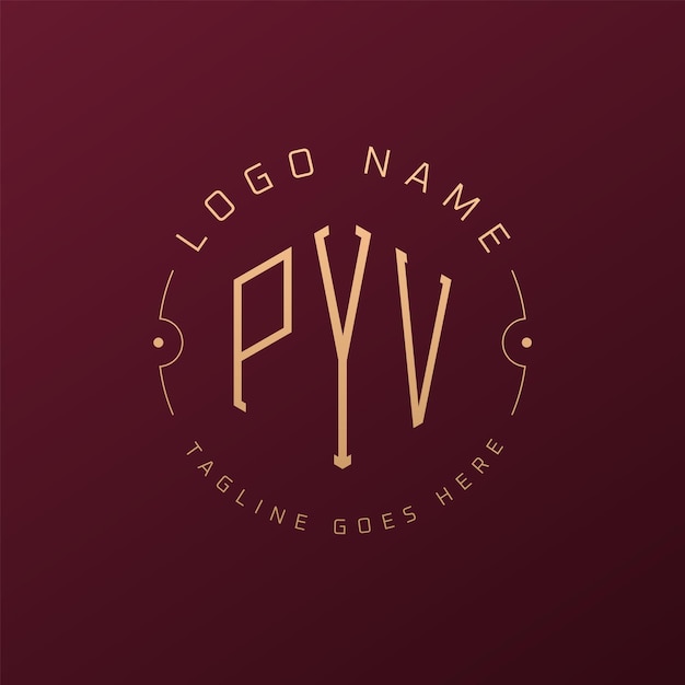 Diseño de logotipo de PYV de lujo Letra elegante PYV Monograma Logotipo minimalista Poligono plantilla de diseño de logotipo PYV