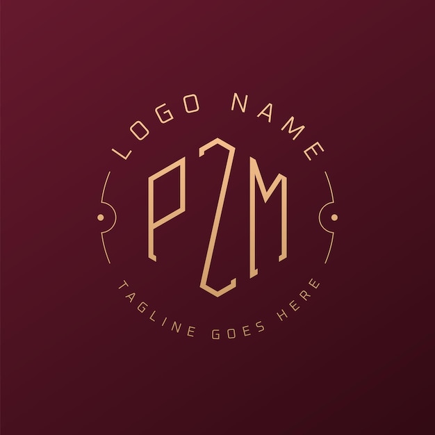 Diseño de logotipo de PZM de lujo Letra elegante PZM Monograma Logotipo minimalista Poligono PZM Modelo de diseño de logotipo