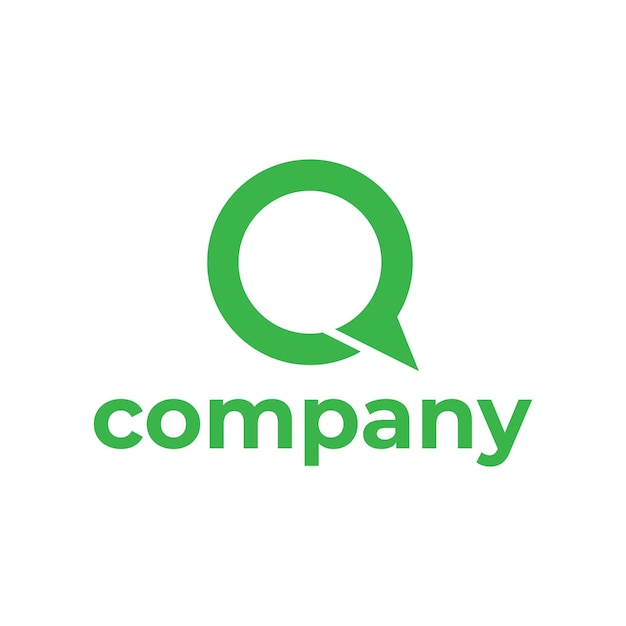 Diseño del logotipo de Q letter talk chat