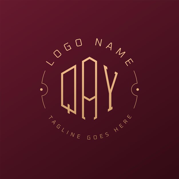 Diseño de logotipo de QAY de lujo Letra elegante Logotipo de monograma QAY Poligono minimalista Plantilla de diseño de logotipo QAY