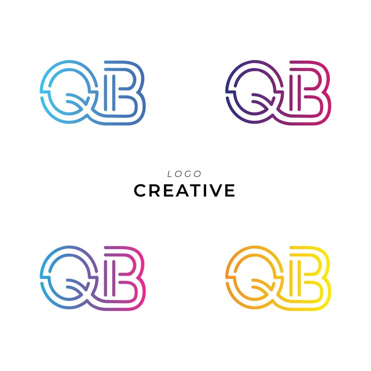 Vector diseño de logotipo de qb creative latter logotipo de marca personalizada diseño de logotipo de creative ilustración vectorial
