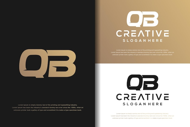 Diseño de logotipo QB de letra de monograma abstracto