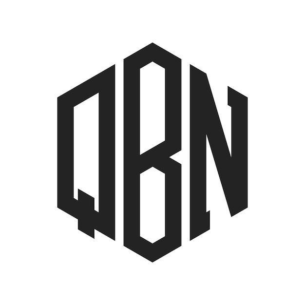 Diseño del logotipo QBN Letra inicial QBN Monograma Logotipo con forma de hexágono