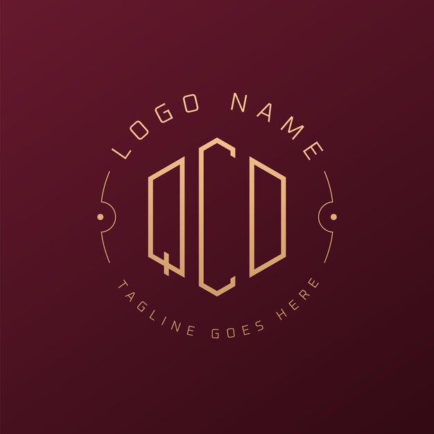 Diseño de logotipo de QCD de lujo Letra elegante Logotipo de monograma de QCD Poligono minimalista Template de diseño de logotipo QCD