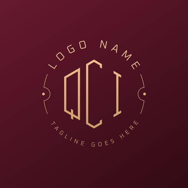 Diseño de logotipo QCI de lujo Letra elegante Logotipo QCI monograma Poligono minimalista Template de diseño de logotipoQCI
