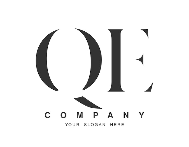 Diseño del logotipo QE Letra inicial q y e estilo de fuente serif Nombre de empresa clásico creativo tipografía Logotipo o identidad de moda