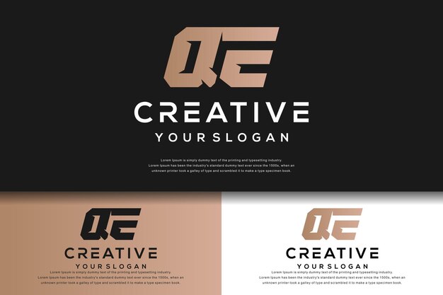 diseño de logotipo qe de letra de monograma abstracto