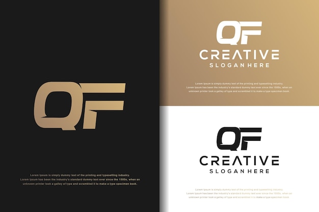 Diseño de logotipo QF de letra de monograma abstracto