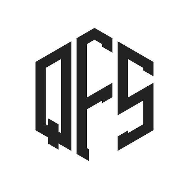 Diseño del logotipo QFS Letra inicial QFS Monograma Logotipo con forma de hexágono