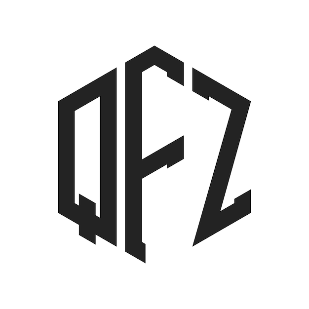 Diseño del logotipo de QFZ Letra inicial QFZ Monograma Logotipo con forma de hexágono