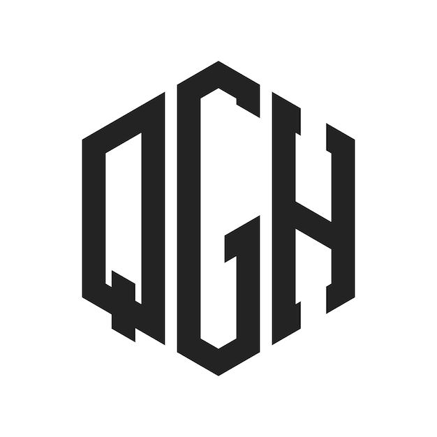 Diseño del logotipo QGH Letra inicial QGH Monograma Logotipo con forma de hexágono
