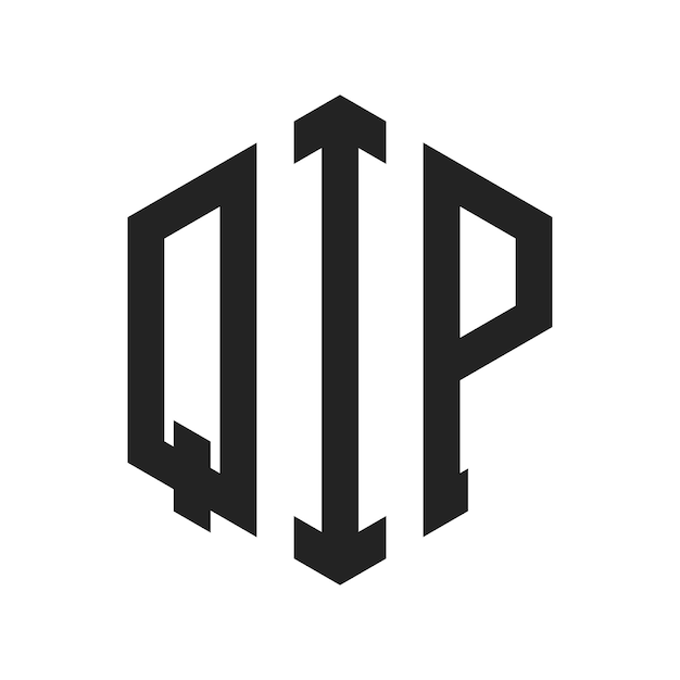 Diseño del logotipo QIP Letra inicial Logotipo QIP Monograma con forma de hexágono