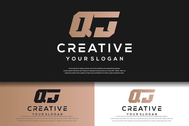 diseño de logotipo qj de letra de monograma abstracto