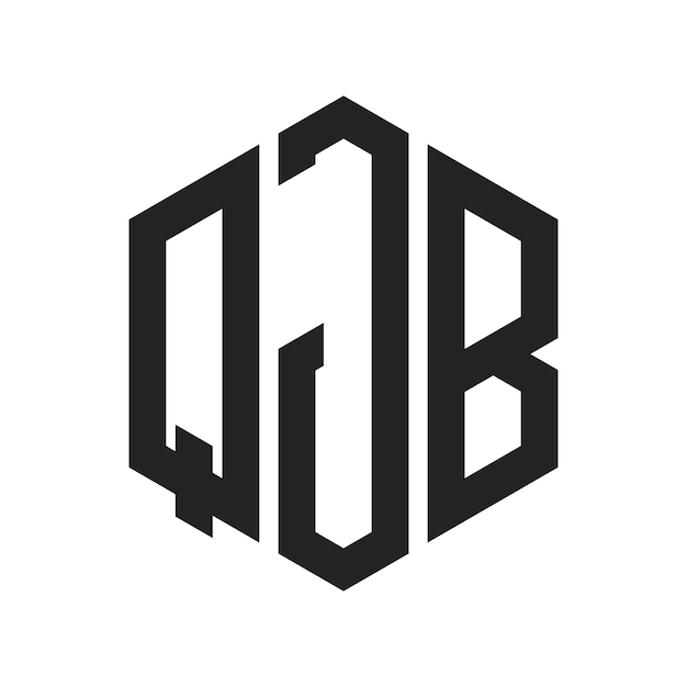 Diseño del logotipo de QJB Letra inicial Logotipo del monograma de QJ B con forma de hexágono