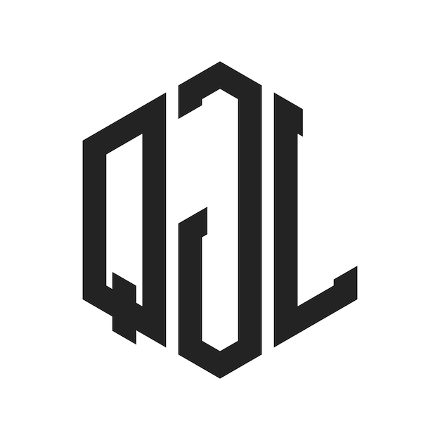 Diseño del logotipo de QJL Letra inicial Logotipo del monograma de QJ L con forma de hexágono