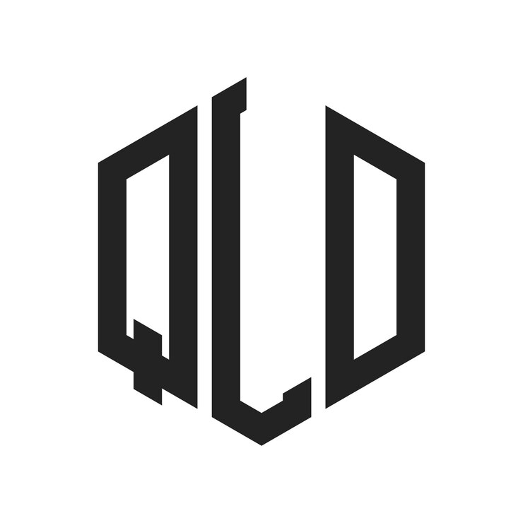 Vector diseño del logotipo de qld letra inicial logotipo del monograma de qld con forma de hexágono