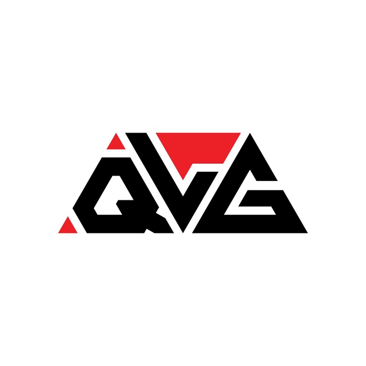 Vector el diseño del logotipo de qlg con letras triangulares en forma de triángulo, el diseño del monograma del logotipo del triángulo de qlg, la plantilla del logotipo vectorial de qlg en color rojo, el logotipo triangular simple, elegante y lujoso de qlg.