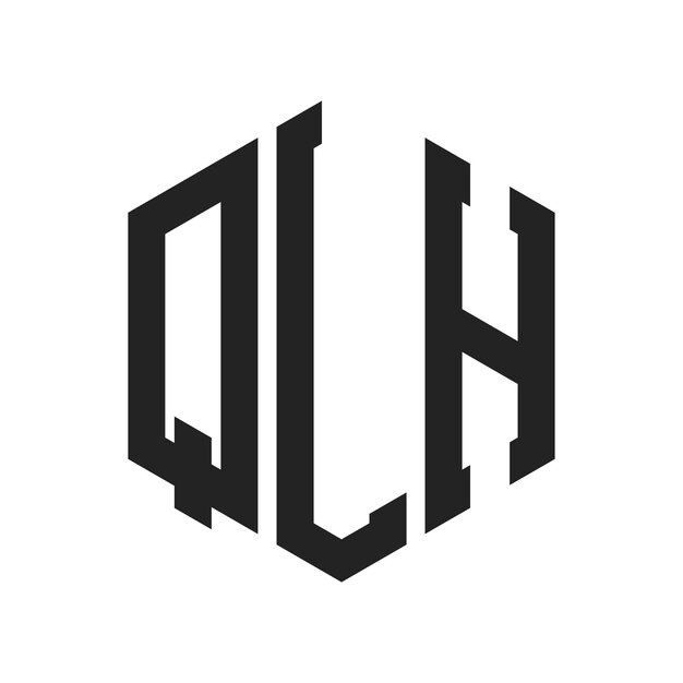 Diseño del logotipo de QLH Letra inicial Logotipo del monograma QLH con forma de hexágono