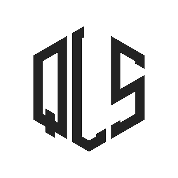 Diseño del logotipo de QLS Letra inicial Logotipo del monograma de QLS con forma de hexágono