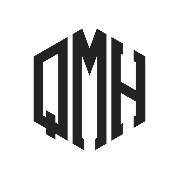 Diseño del logotipo QMH Letra inicial QMH Monograma Logotipo con forma de hexágono