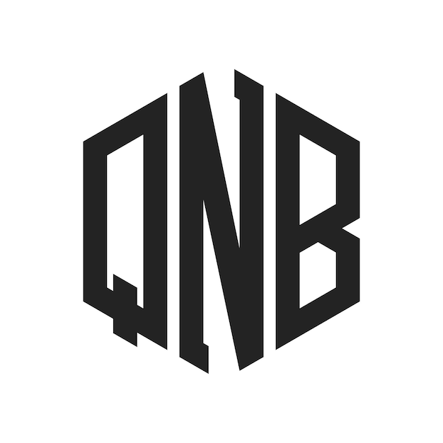 Diseño del logotipo del QNB Letra inicial El logotipo del monograma del QNB con forma de hexágono