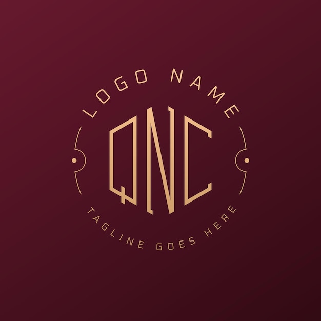 Diseño de logotipo de QNC de lujo Letra elegante Logo de QNC monograma Minimalista Poligono Template de diseño de logotipo QNC