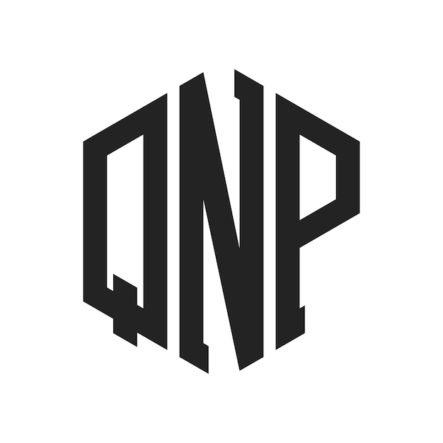 Diseño del logotipo de QNP Letra inicial Logotipo del monograma de QNP con forma de hexágono
