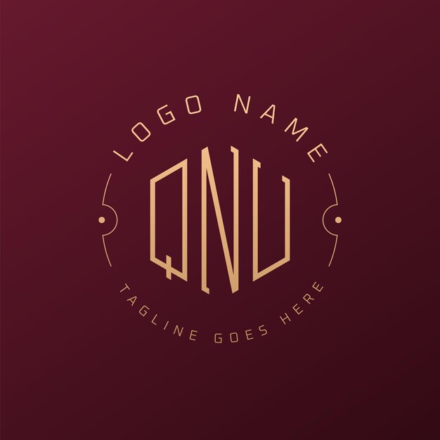 Diseño de logotipo de QNU de lujo Letra elegante Logo de QNU monograma Poligono minimalista Template de diseño de logo de QNU