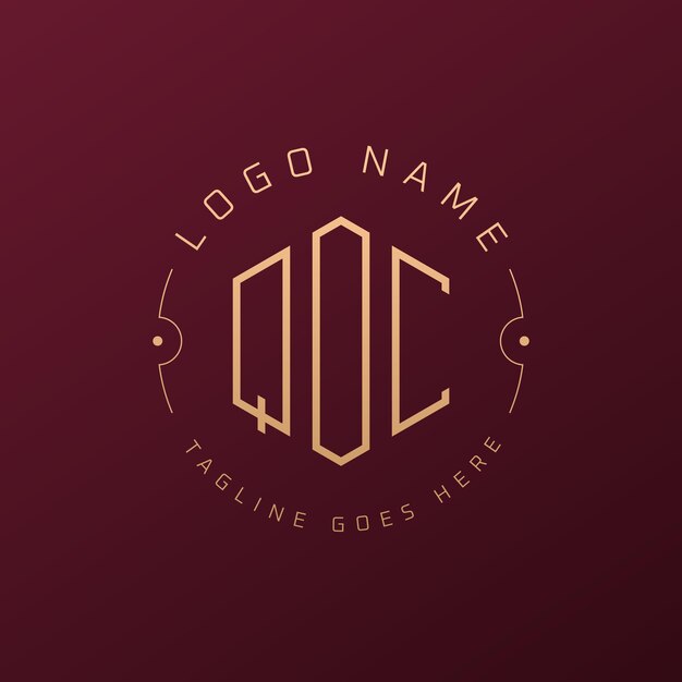 Diseño de logotipo QOC de lujo Letra elegante Logotipo QOC monograma Poligono minimalista Template de diseño de logotipoQOC