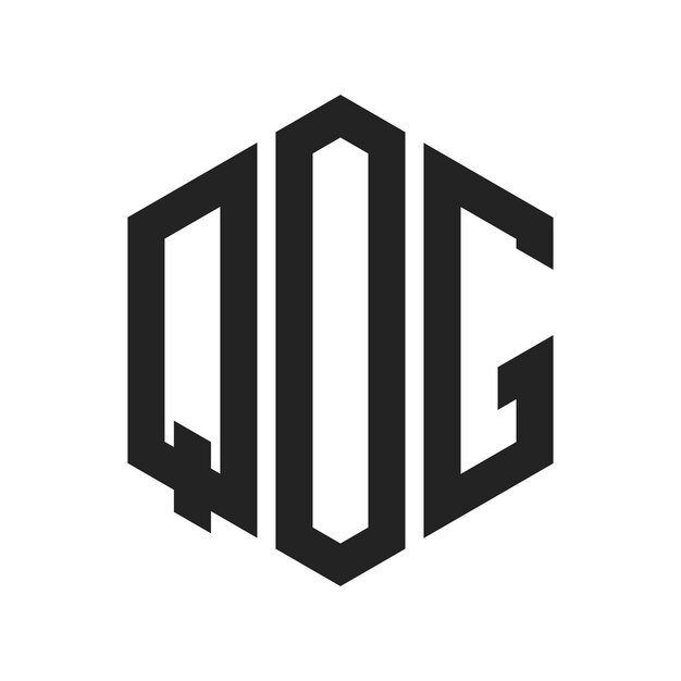 Diseño del logotipo QOG Letra inicial QOG Monograma Logotipo con forma de hexágono