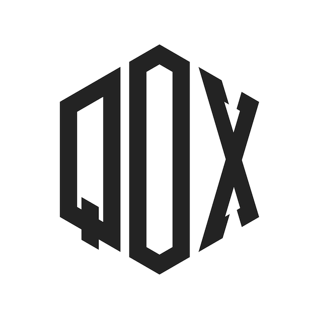 Diseño del logotipo QOX Letra inicial QOX Monograma Logotipo con forma de hexágono
