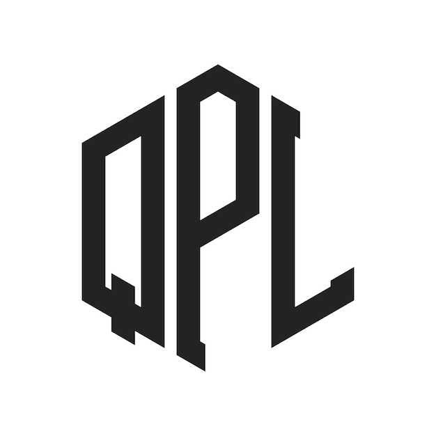 Diseño del logotipo de QPL Letra inicial Logotipo del monograma de QPL con forma de hexágono