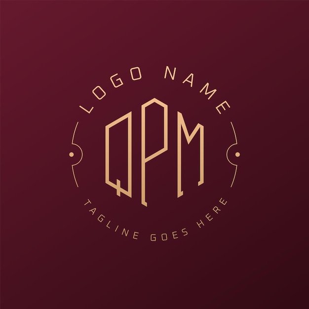 Diseño de logotipo de QPM de lujo Letra elegante Logotipo de monograma de QPM Poligono minimalista Template de diseño de logotipo QPM