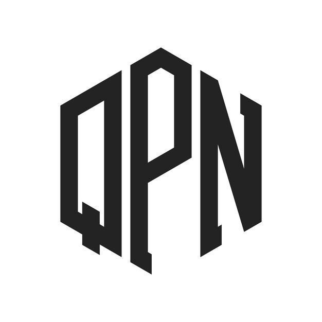 Diseño del logotipo de QPN Letra inicial Logotipo del monograma de QPN con forma de hexágono