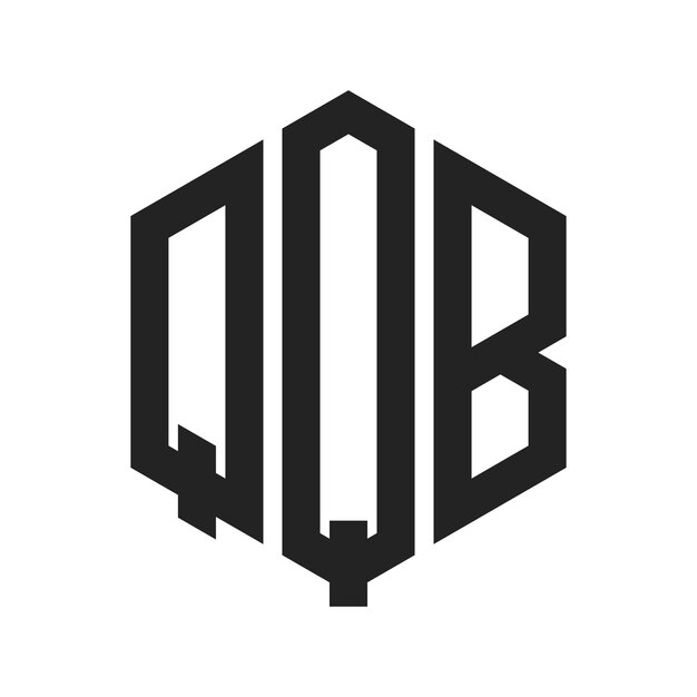 Diseño del logotipo de QQB Letra inicial Logotipo del monograma QQB con forma de hexágono