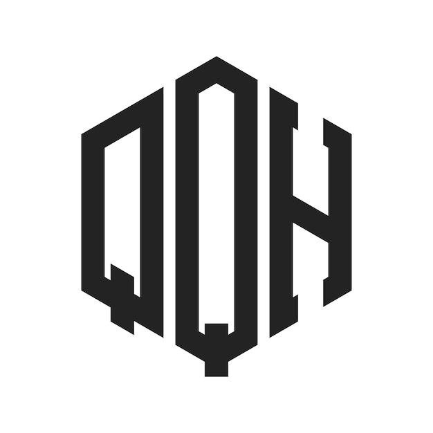 Diseño del logotipo QQH Letra inicial QQH Monograma Logotipo con forma de hexágono