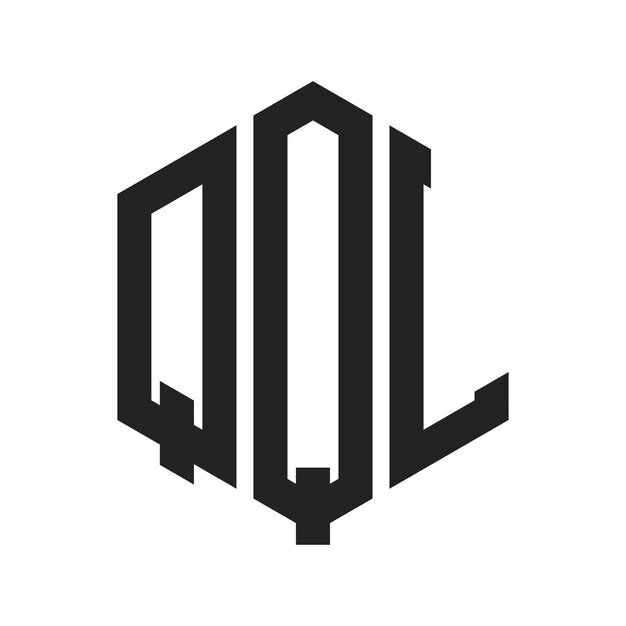 Diseño del logotipo QQL Letra inicial QQL Monograma Logotipo con forma de hexágono