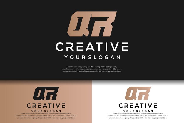 diseño de logotipo qr de letra de monograma abstracto