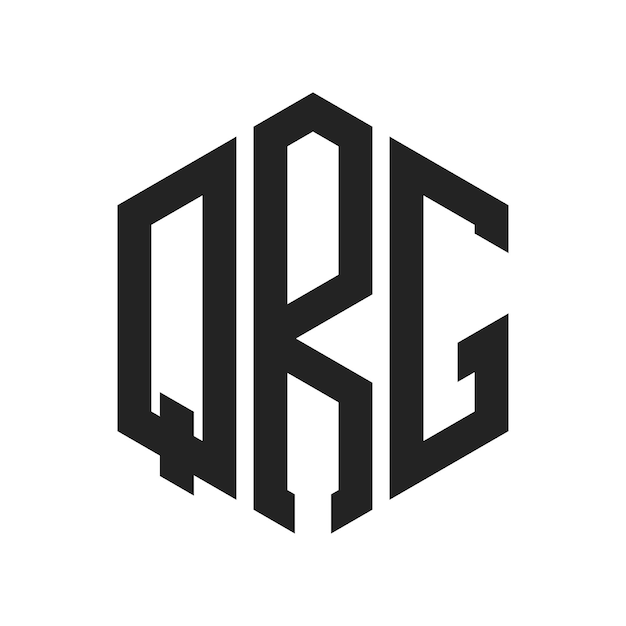Diseño del logotipo QRG Letra inicial QRG Monograma Logotipo con forma de hexágono