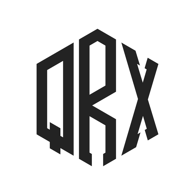 Diseño del logotipo QRX Letra inicial QRX Monograma Logotipo con forma de hexágono