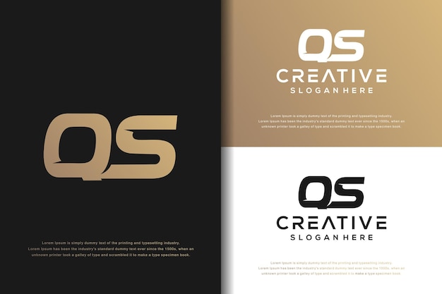 Diseño de logotipo QS de letra de monograma abstracto